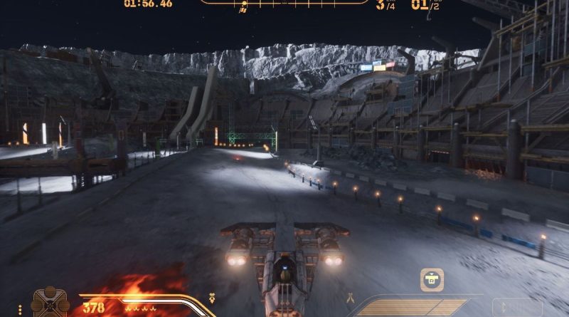 Shade pilots a skim speeder toward the camera at speed